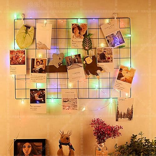 Miniatura 5 de JMTGNSEP Guirnalda de 50 clips de fotos, guirnalda de luces con pilas, para decoración de sala de estar, dormitorio, interior, fiesta de Navidad,