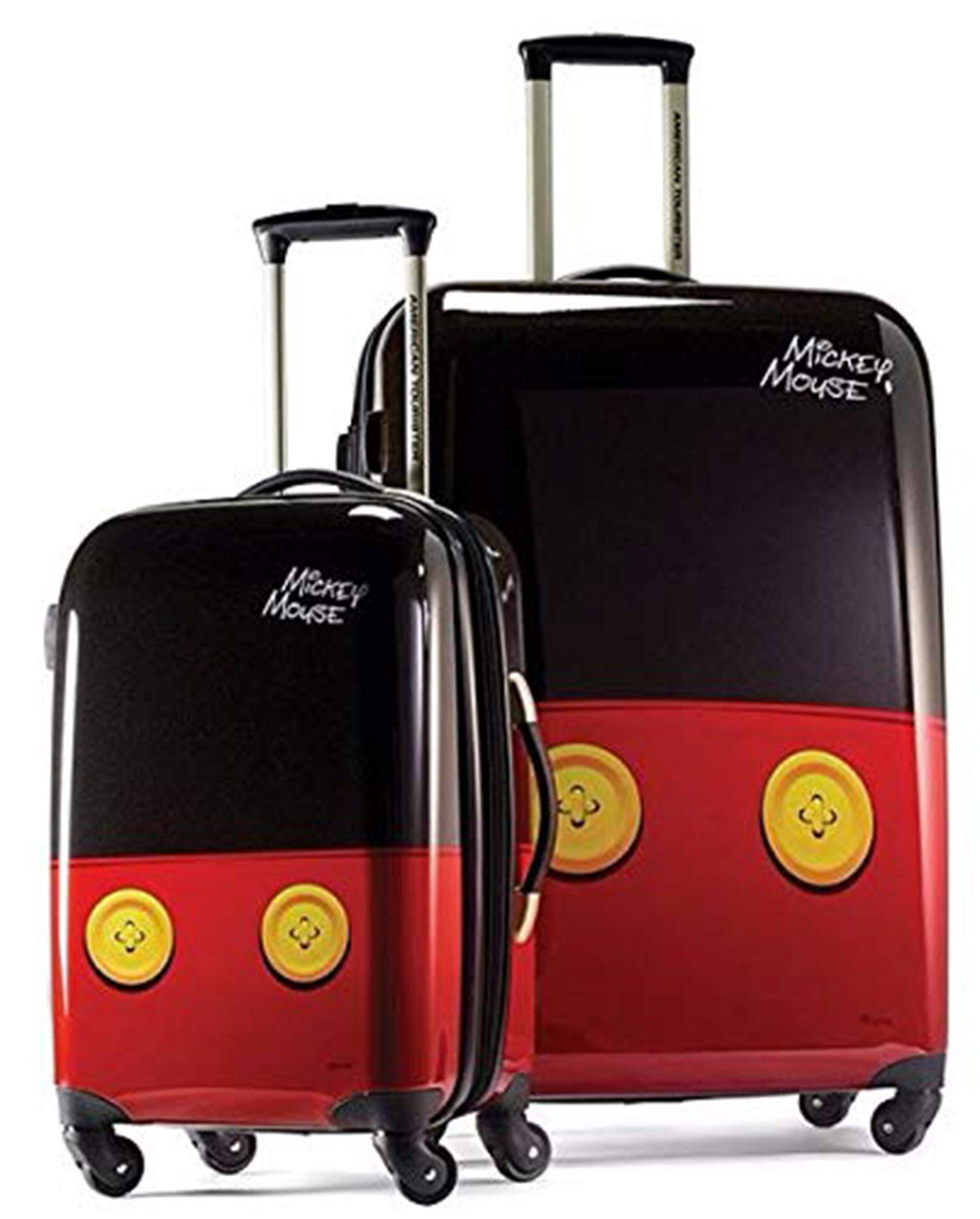 Buy Disney Hardside Luggage with Spinner Wheels, Black,Red/Mickey Mouse