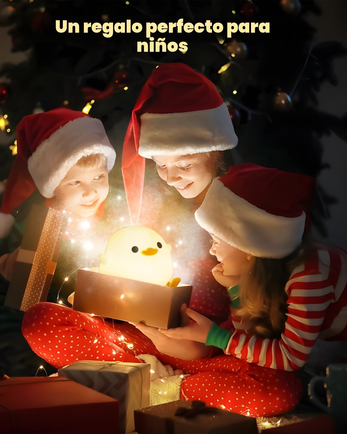 Luz Nocturna Infantil Quitamiedos Luz de Noche Recargable por USB luz Ajustables con Temporizador Regalo de cumpleaños y Navidad para los Niños Bebés