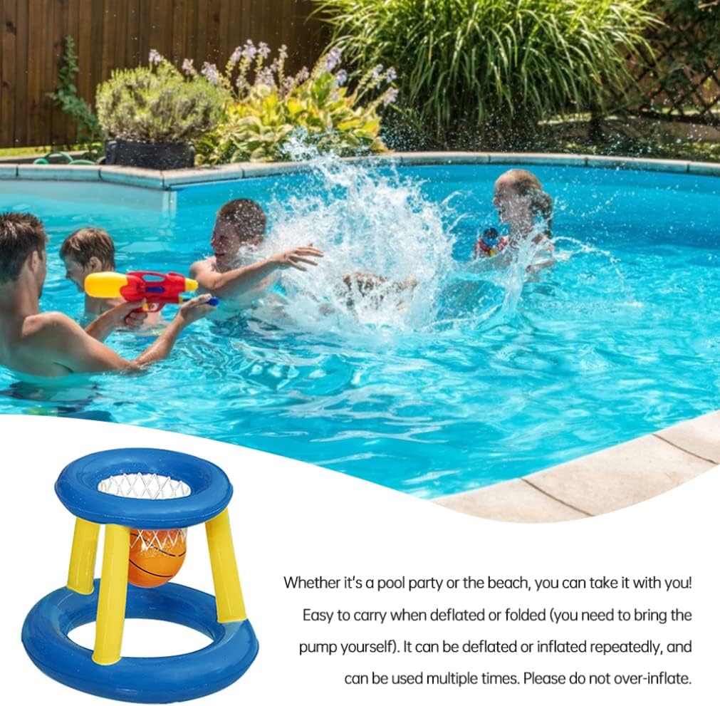 Water Basketball Frame Inflatable Basketball Water Ball Toy Floating Net Summer Pool Inflatable Toys Swimming Toys for Kids with Ball 2PCS Style2 : Toys & Games