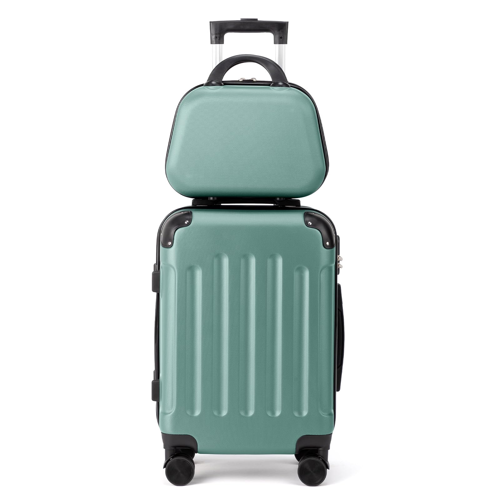 LEADZM Kofferset 3 teilig, Reisekoffer Set mit Eckenschutz, Koffer Set Hartschalen-Trolley aus ABS mit Teleskopgriff, Handgepäck