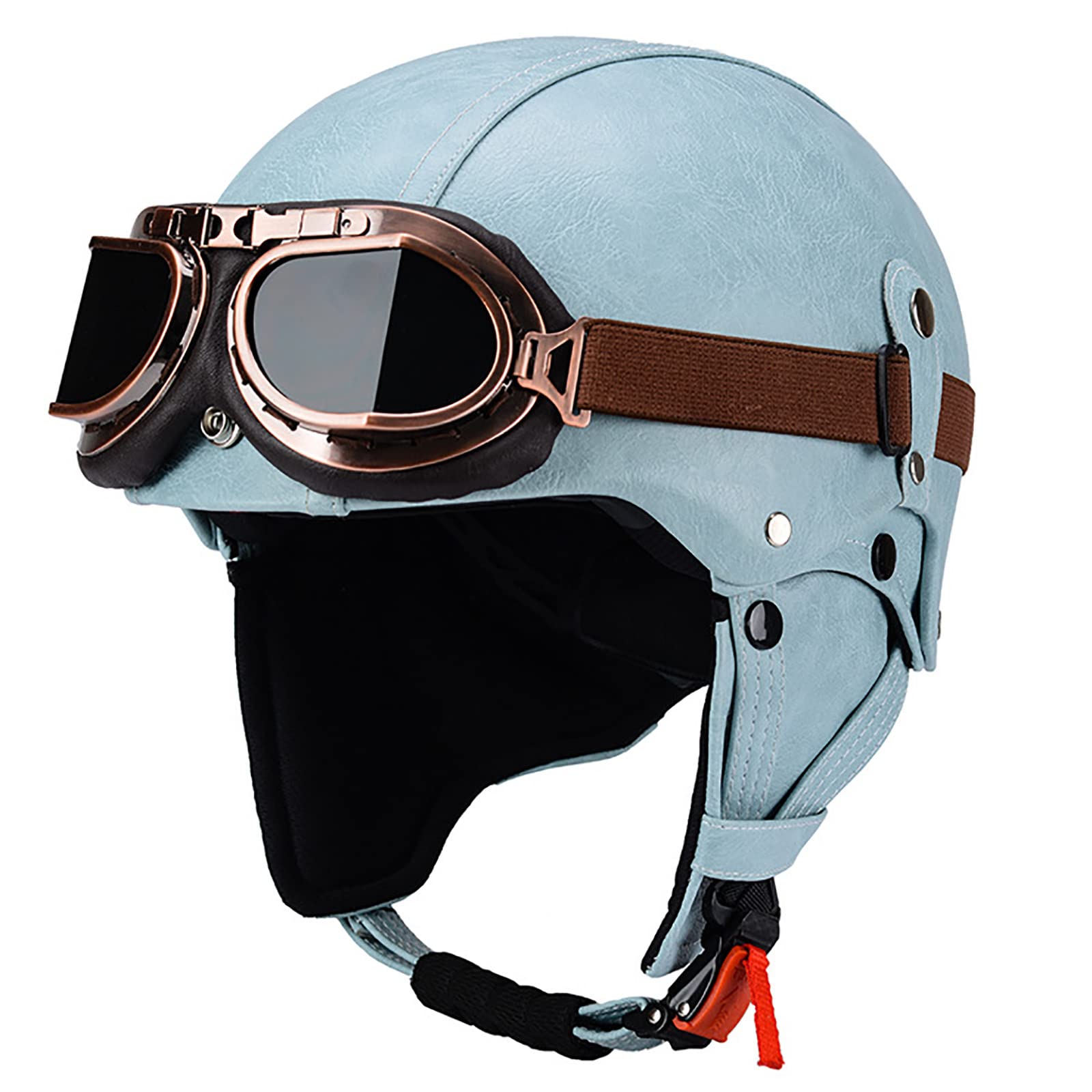 JATIBOSH Antideslumbrante Resistencia Al Calor Jet Ciclomotor Abierto Cascos, Resistente Al Desgaste Motocicleta Casco, Moto Turismo Aviador Cascos Resistente A Los Rayos UV, Certificación ECE