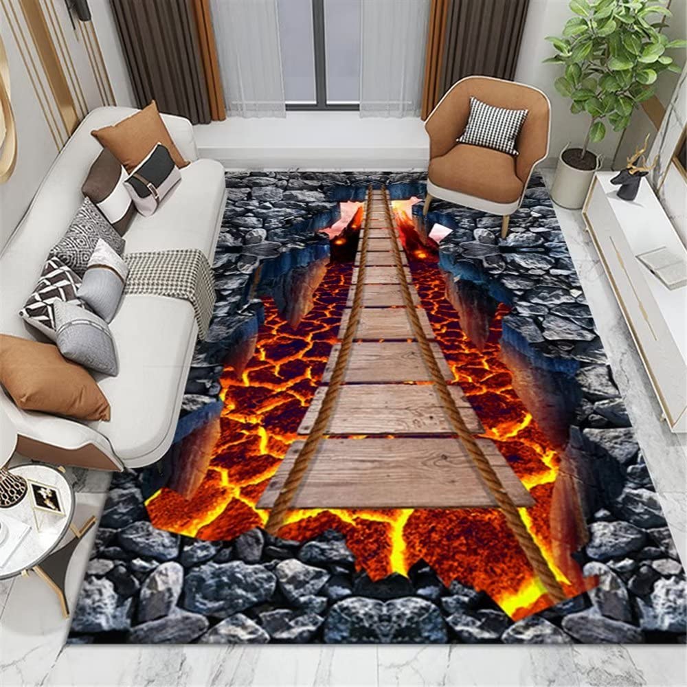 Tappeto Bambini Gioco Motivo Astratto Magma Bridge – Marrone, 120x180 Cm, Antiscivolo E Sfoderabile, Per Cameretta E Soggiorno - 3