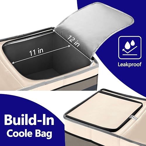 Miniatura 2 de Organizador de maletero con bolsa térmica integrada a prueba de fugas, organizador de carga plegable para SUV con tiras inferiores antideslizantes,