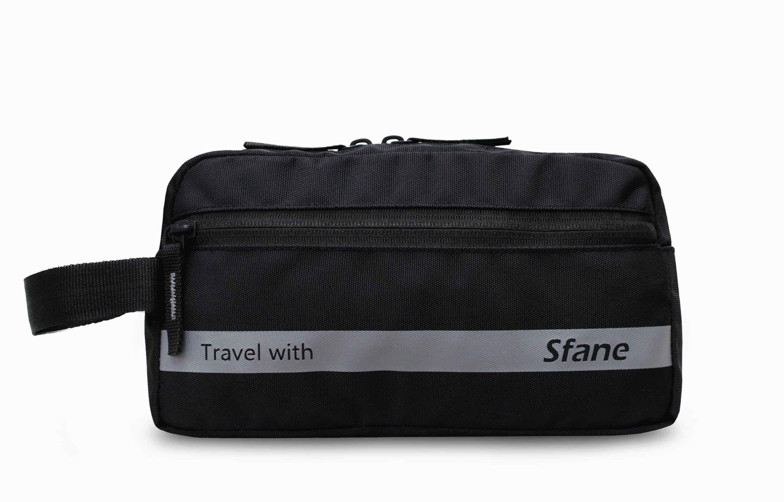Sfane Portable Travel kit, Travel Pouch for Men & Women Makeup Pouch, Travel Essentials Travel Organizer Toiletry kit Bag for Men, Travel Kit for Toiletries, Wash Bag (Jet Black)