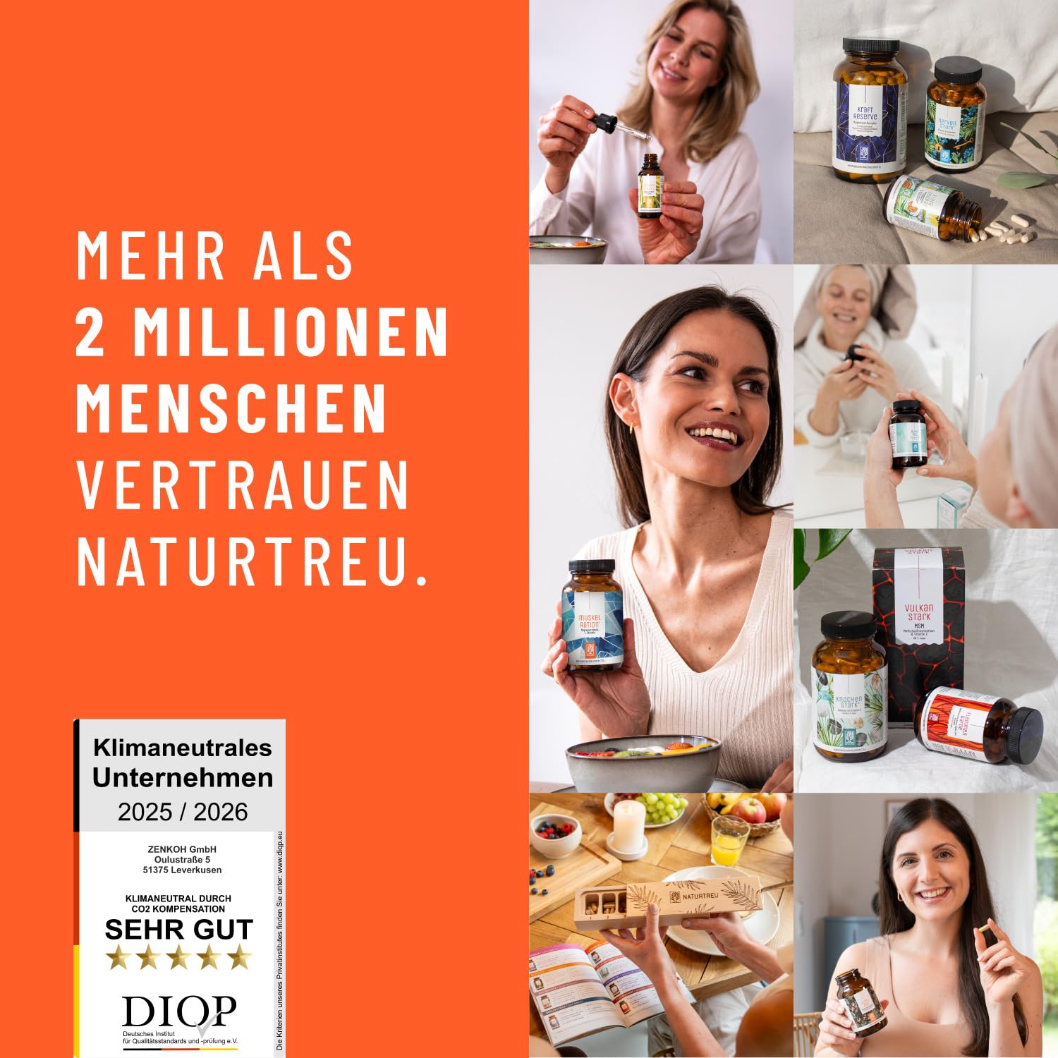 NATURTREU® Magnesiumcitrat hochdosiert - 450 Kapseln, hohe Bioverfügbarkeit | mit L-Glutamin, Zink und Vitamin C - Ideal nach dem Training - Magnesium-Komplex hochdosiert, Vorteilsbundle 5er Paket