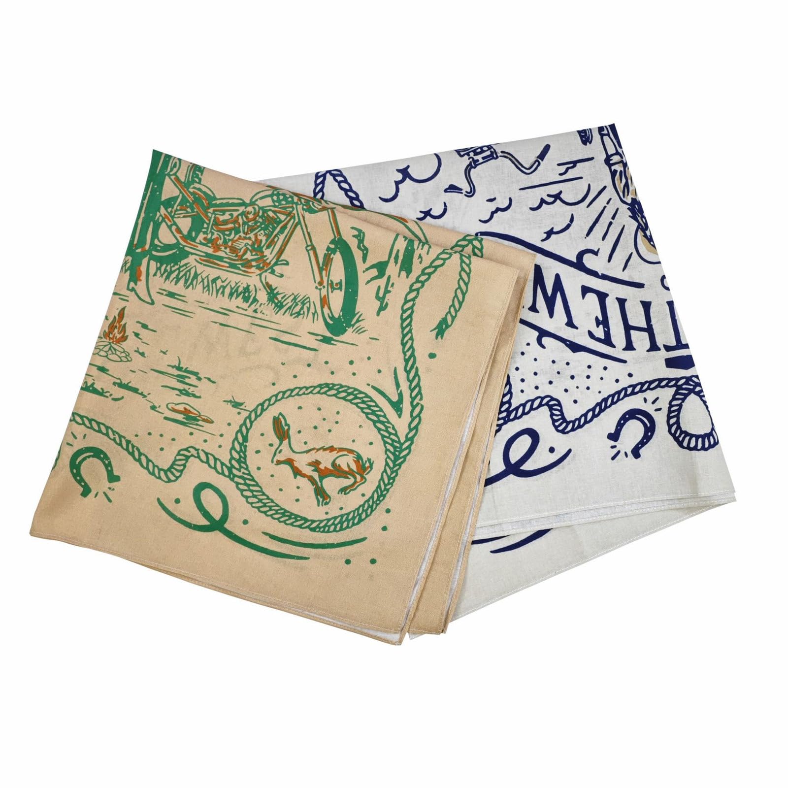 Bandana testa, Bandana francese, 2PCS Farm Stampa Fazzoletto da collo Bandana Adulto Western Paisley Bandane Sciarpa di moda Street Dance Foulard Hiphop Headcove
