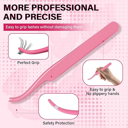 Miniatura 6 de Kit de 280 racimos de pestañas en racimo 30D+40D, kit de extensión de pestañas con adhesivo de pestañas y sellado, aplicador de pestañas
