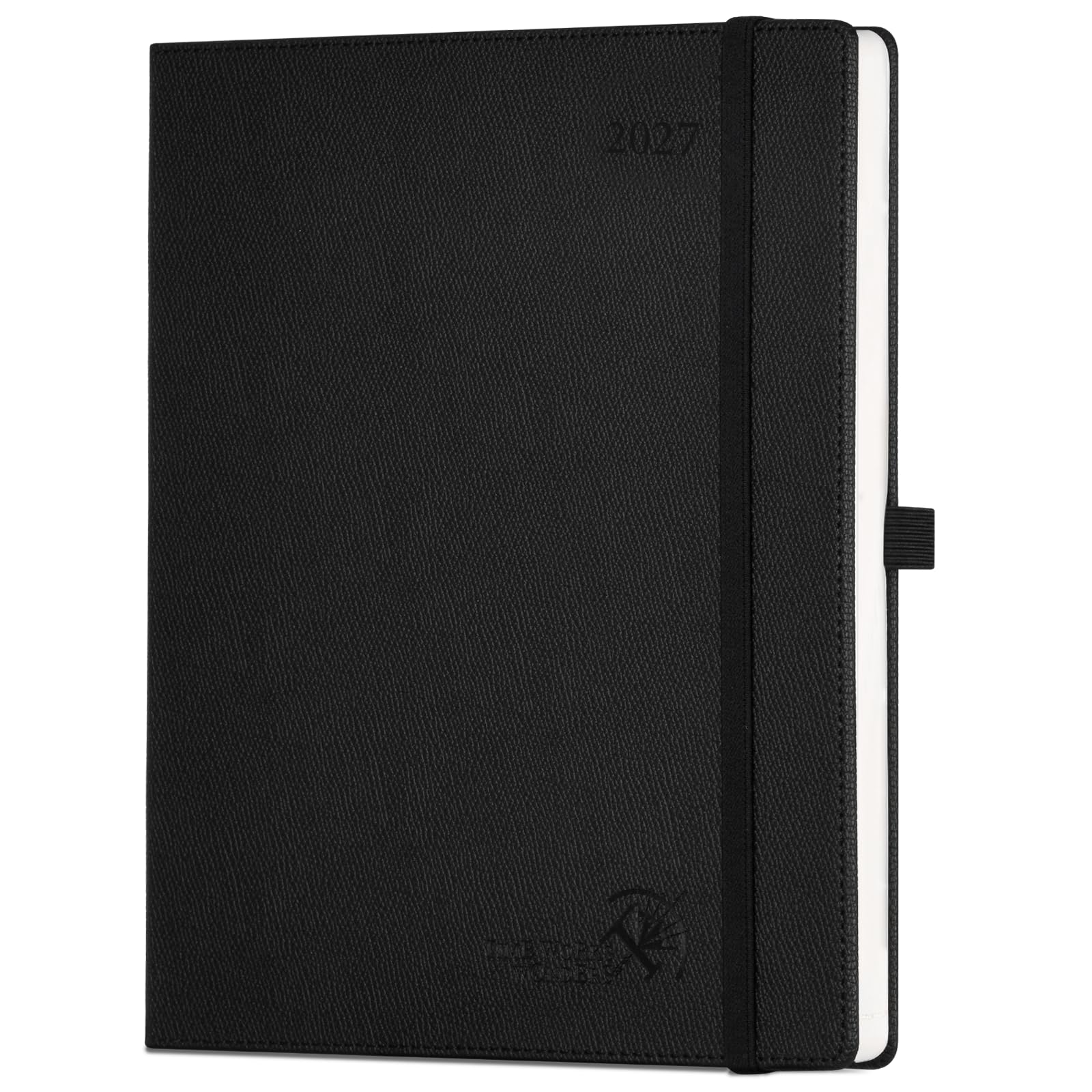 POPRUN A4 2027 Diary Week to View Large PU Hardcover Weekly Planner
