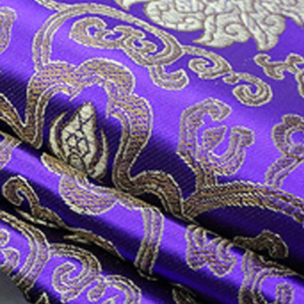 Shanghaipop 35x39 in/90x100 cm Chinese Embroidery Flower Brocade Silky Satin Fabric for Sheet Quilting