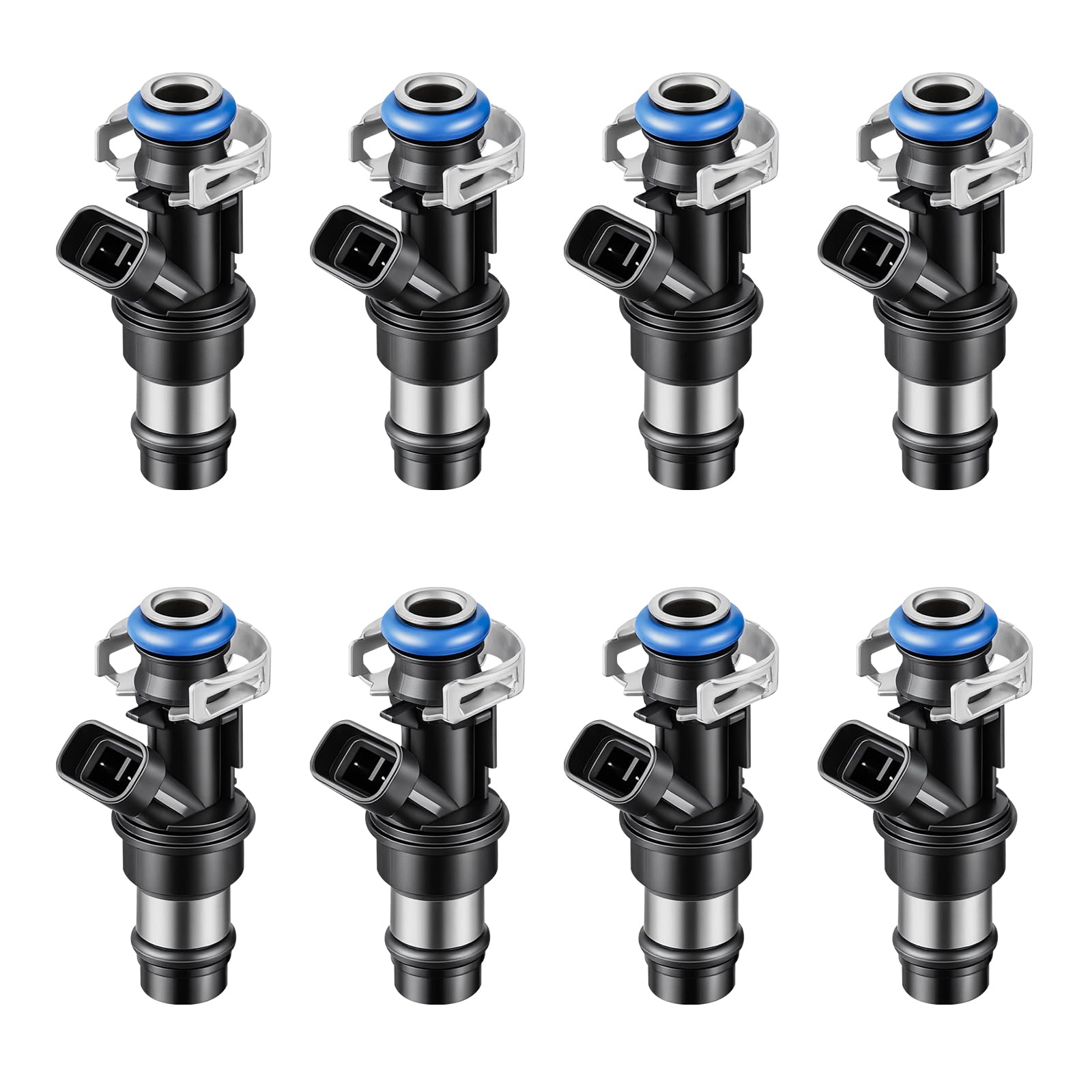 Photo 1 of 4 Holes 8Pcs Fuel Injectors Compatible with Chevy Chevrolet Tahoe Silverado Suburban Express 1500 2500 3500 GMC Sierra Yukon Cadillac Escalade Buick Rainier 4.8L 5.3L 6.0L Replace 17113553