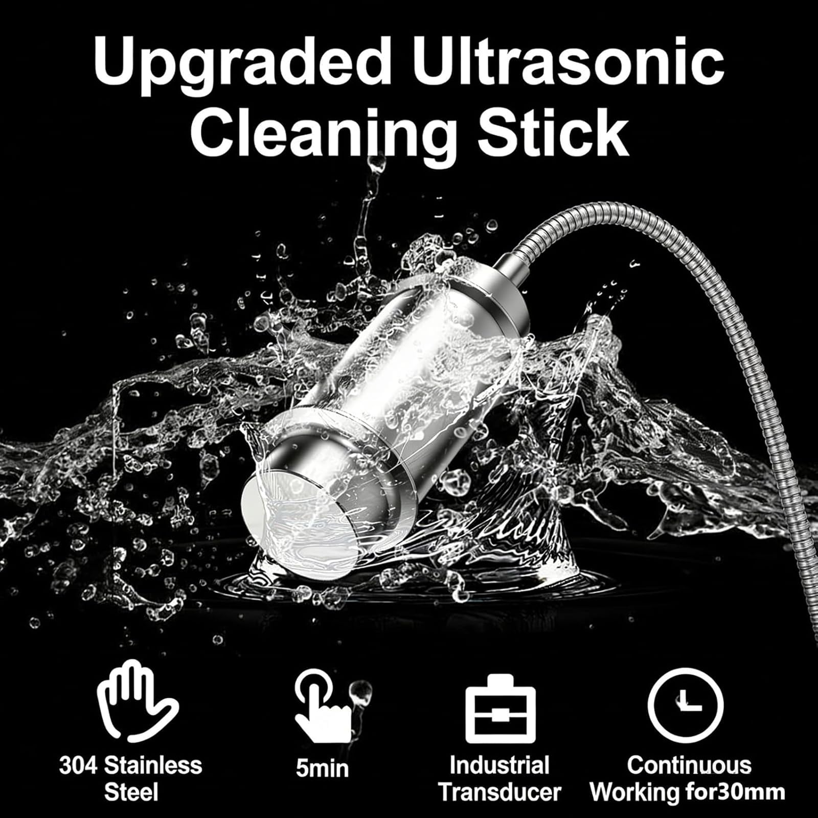 Przenośna myjka ultradźwiękowa do gospodarstwa domowego, mini urządzenie do czyszczenia ultradźwiękowego do zanurzania, częstotliwość 40 kHz, timer 5-minutowy, do owoców, warzyw, naczyń