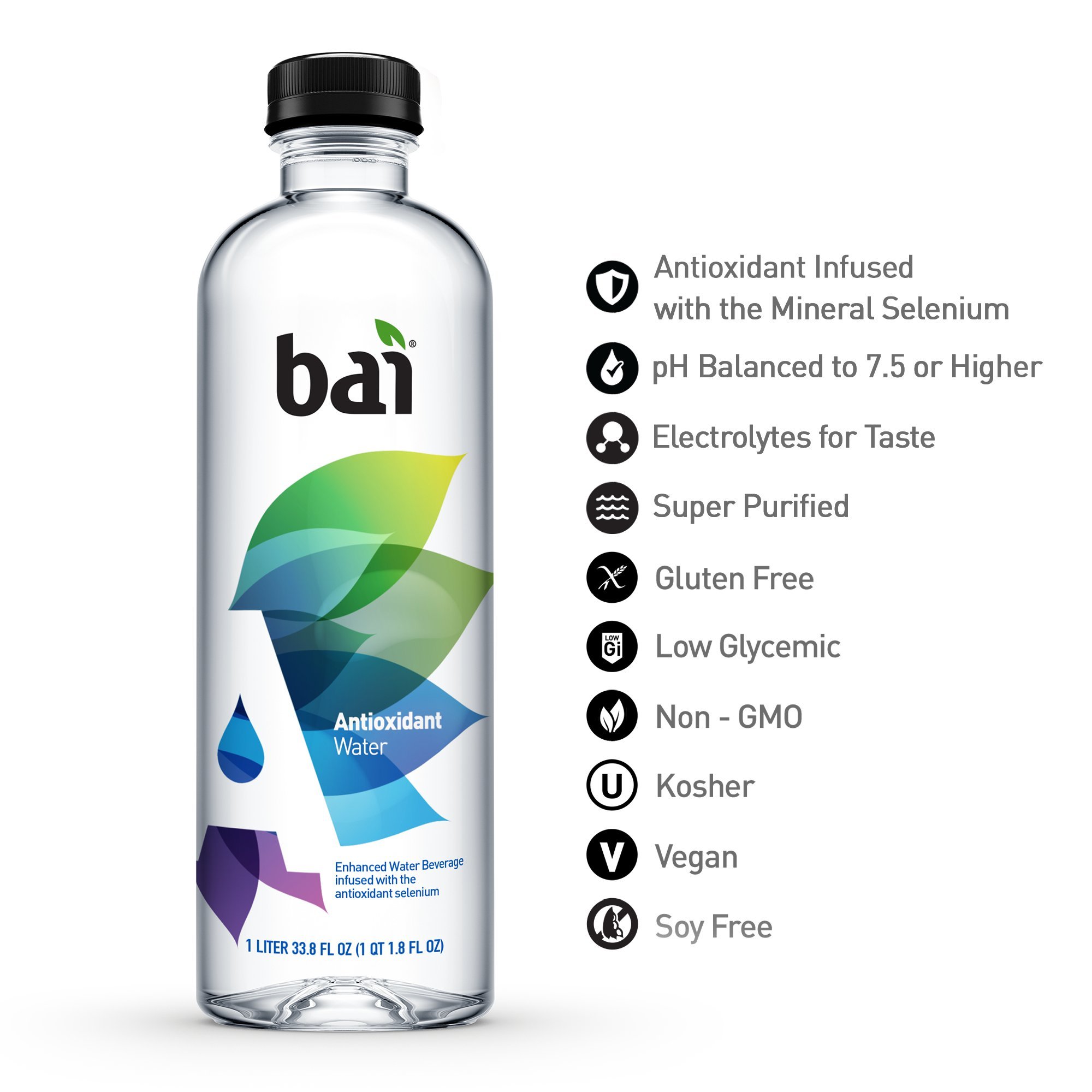Bai Antioxidant Water, Alkaline Water, Infused with the Antioxidant Mineral Selenium, Purified