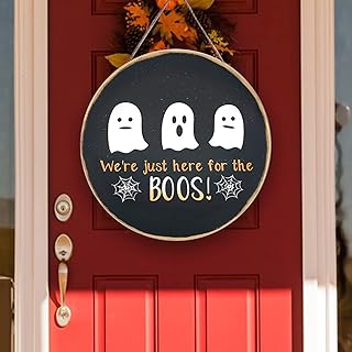 GLLBTPT Halloween Wood Hanging Sign Halloween BOOS Decor Sign for Front Door Halloween Decorations Outdoor, Halloween Part...