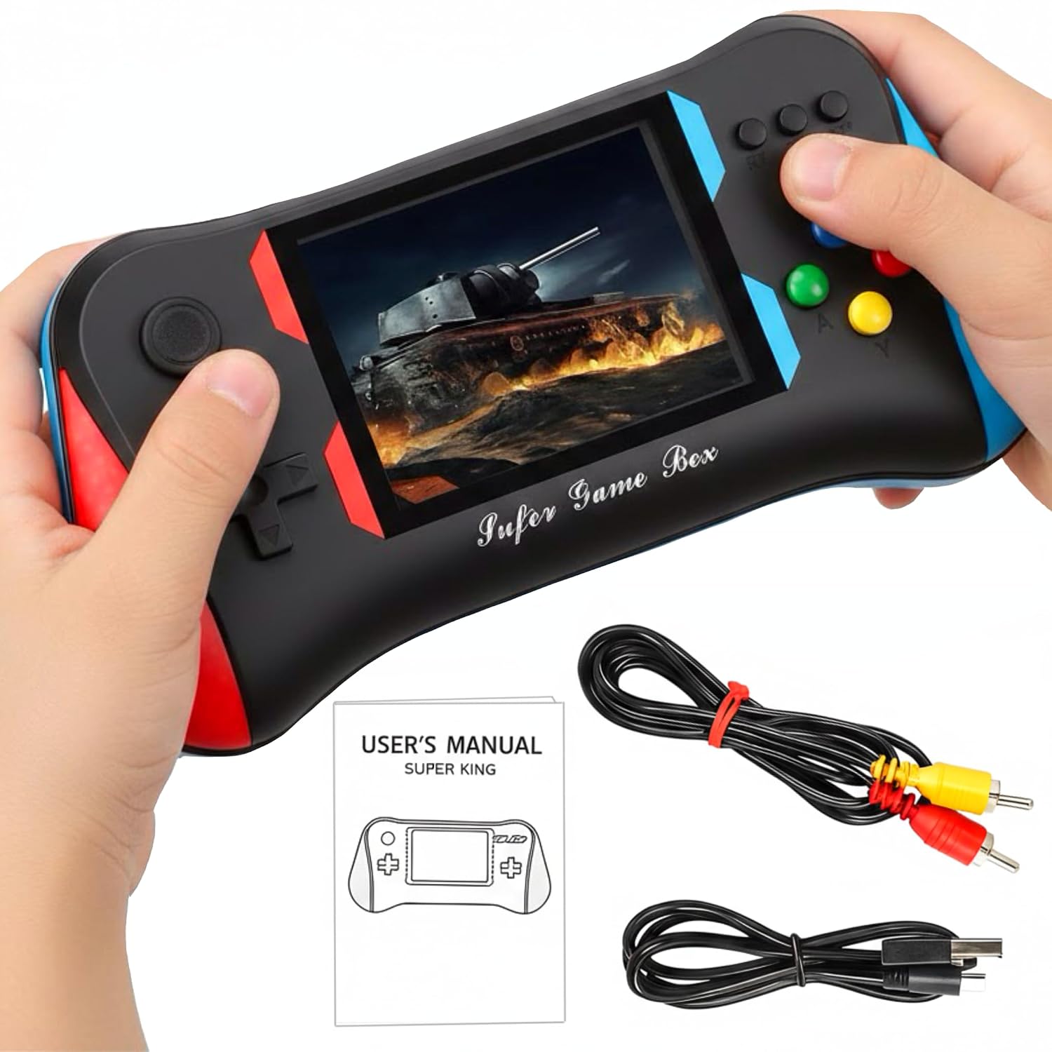 SNAPTRON Handheld Gaming Console for Kids & Adults| Retro Game Console| 500-In-1 Built-in Classic Video Game| Portable Gaming Console| Rechargeable 3.5” LCD Screen for Boys 7-14 Years| Retro Game Box