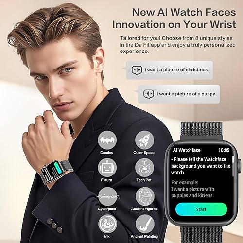 Miniatura 3 de Smart Watches for Men Blood Pressure, DA GPT AI Waterproof Smartwatch, 1.9" AMOLED Display, 247 Heart Rate, Blood Oxygen, Stress Sleep Monitor, 123
