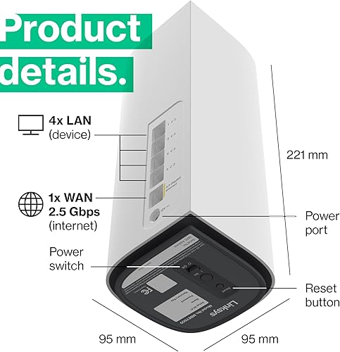 Miniatura 7 de Linksys Sistema Velop Pro 7 WiFi Mesh  Dos enrutadores cognitivos de triple banda de malla con velocidades de más de 10 Gbps  Cobertura para todo el
