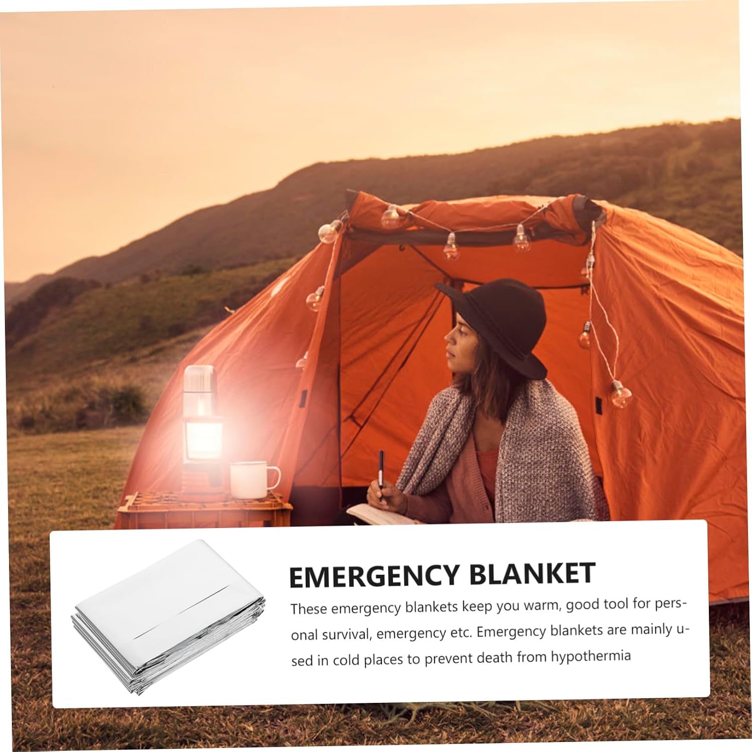 GANAZONO Emergency Blanket Survival Warm Blanket Insulation Foil Rescuing for Outdoor Camping