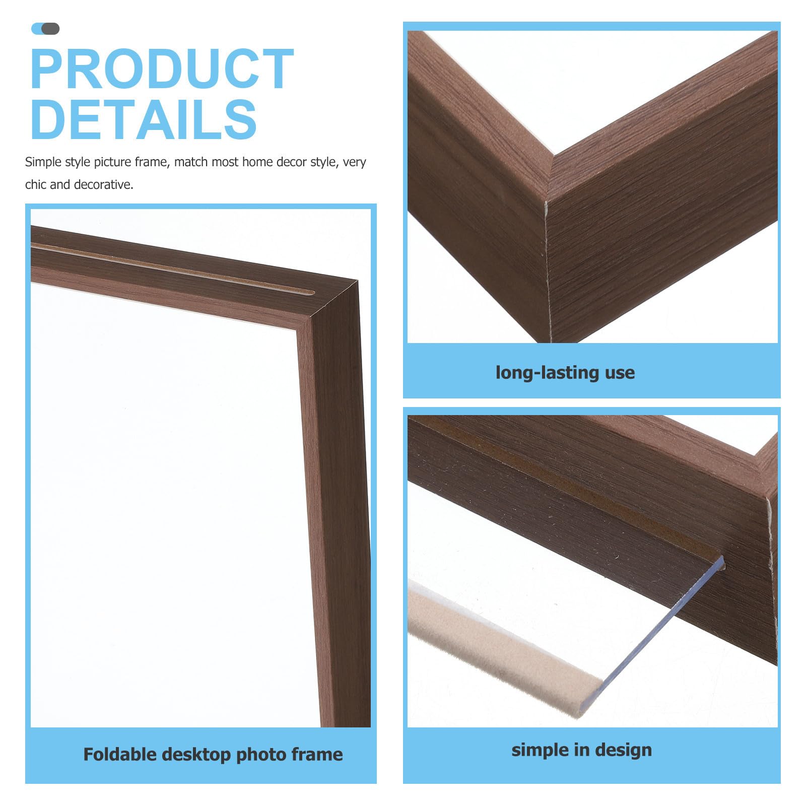 IMIKEYA Photograph Frame A4 in Legno Noce, Cornice Galleggiante Trasparente, Display Frame da Tavolo per Casa e Ufficio