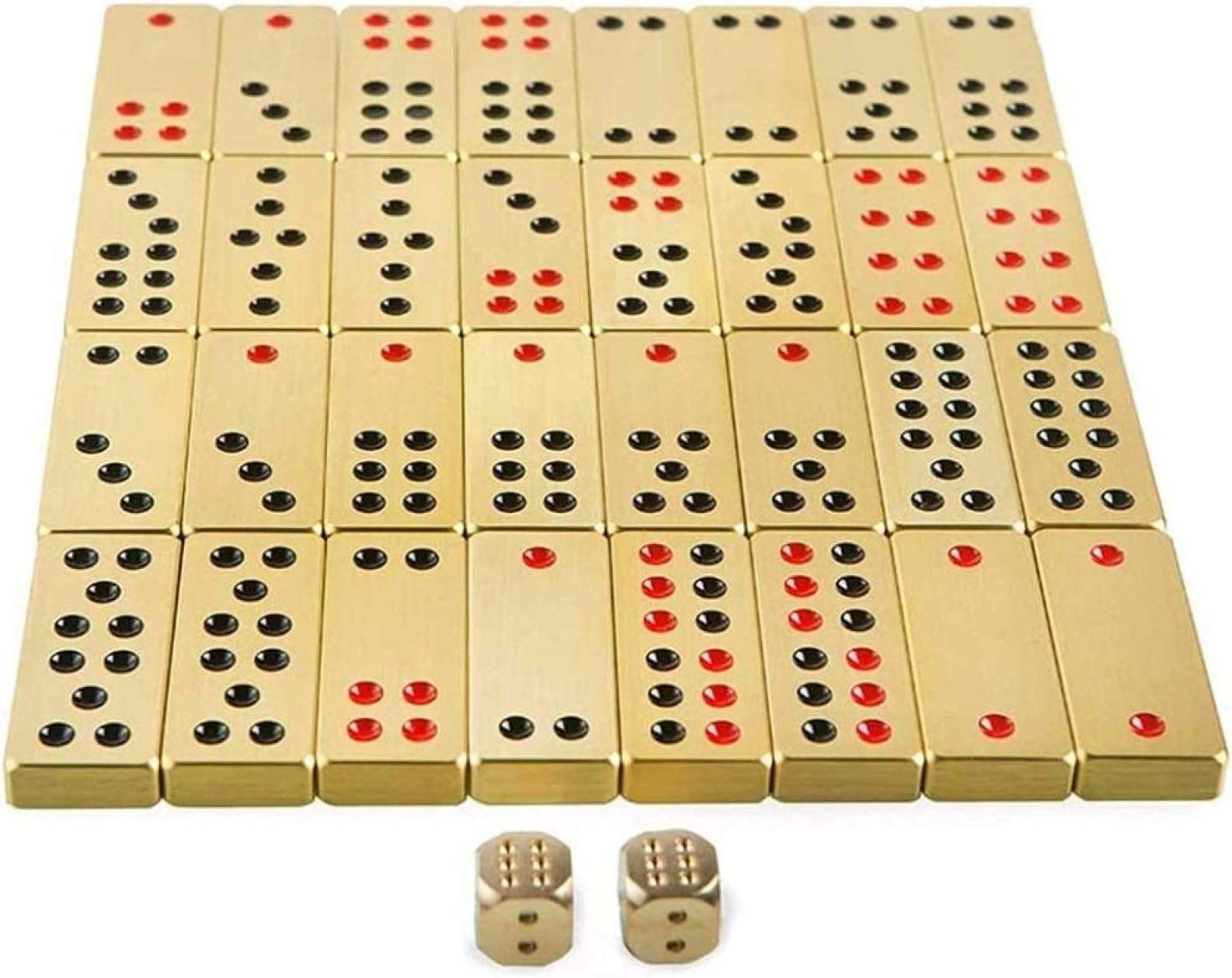 Tiles Chess Pai Gow Pai Gow Brass Household Hand-rubbing Pai Gow Thickening Tian Kau Mahjong Premium 32 Pai Gow,Small