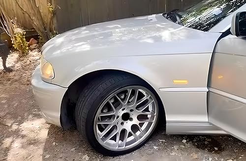 Miniatura 6 de iJDMTOY Guardabarros de lente semitraslúcido luces indicadoras de giro LED LED secuenciales compatibles con BMW 2001-2006 E46 M3 Coupeconvertible