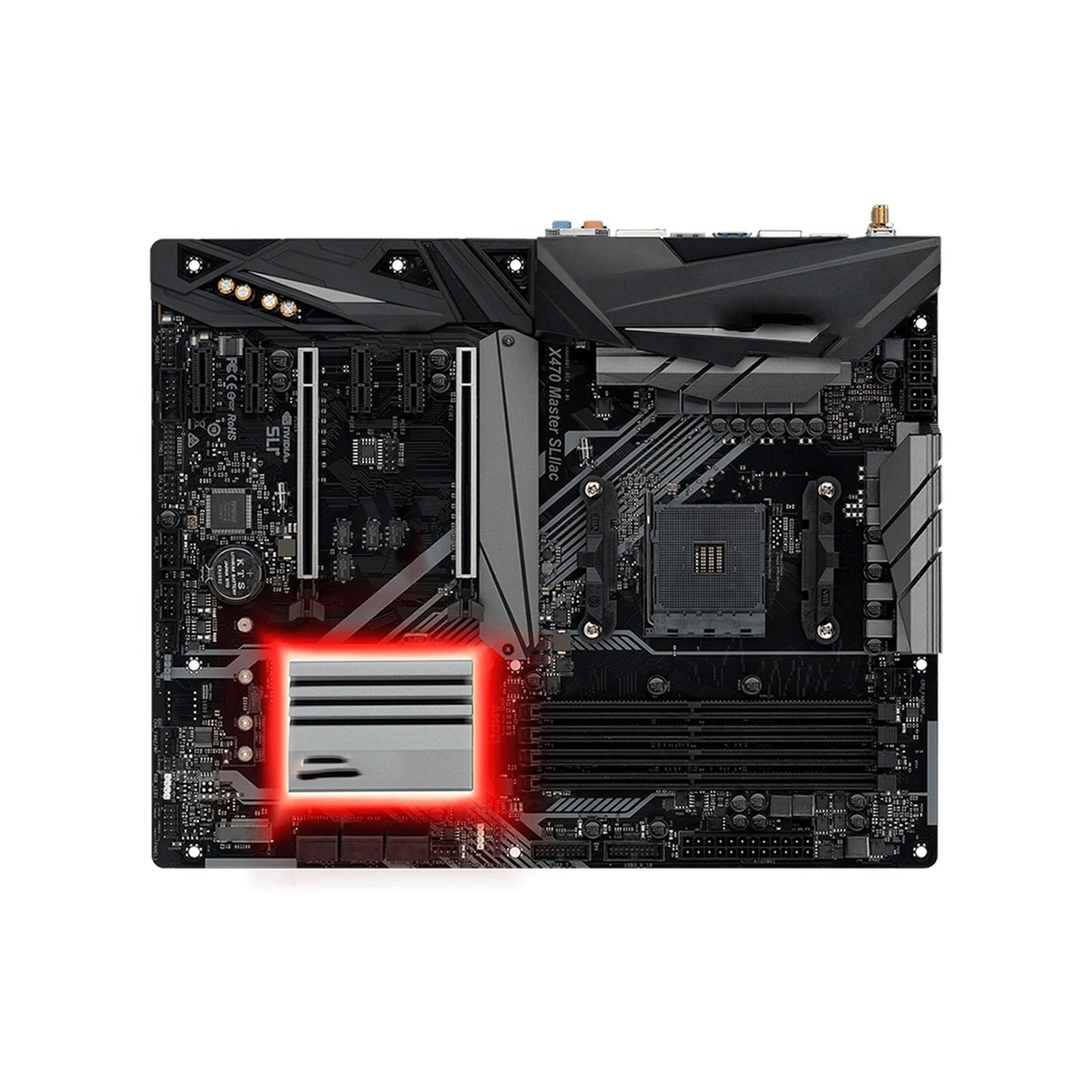 Placa Base Placa Base Fit For ASRock X470 Master SLI/AC Compatible con 1600 2700X 1700X 5600X 5700X3D 5800X3D 5800X CPU 4xDDR4 M.2 ATX