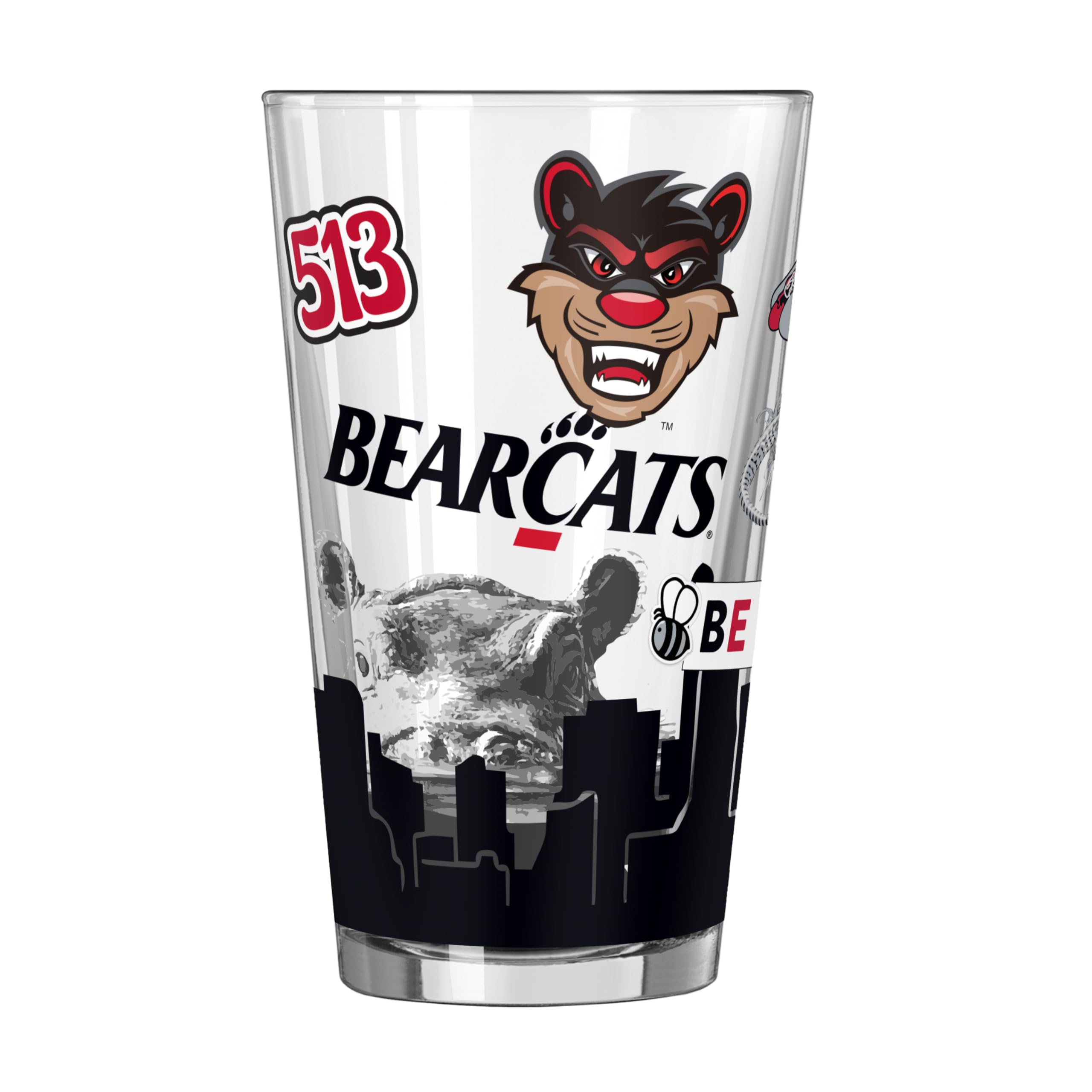 Logo Brands NCAA 16 oz Pint Glass - Durable Glass With Bold Team Color– Chip-Resistant Rim Drinkware For Fans, Tailgates, Home Bars &amp; Everyday Use
