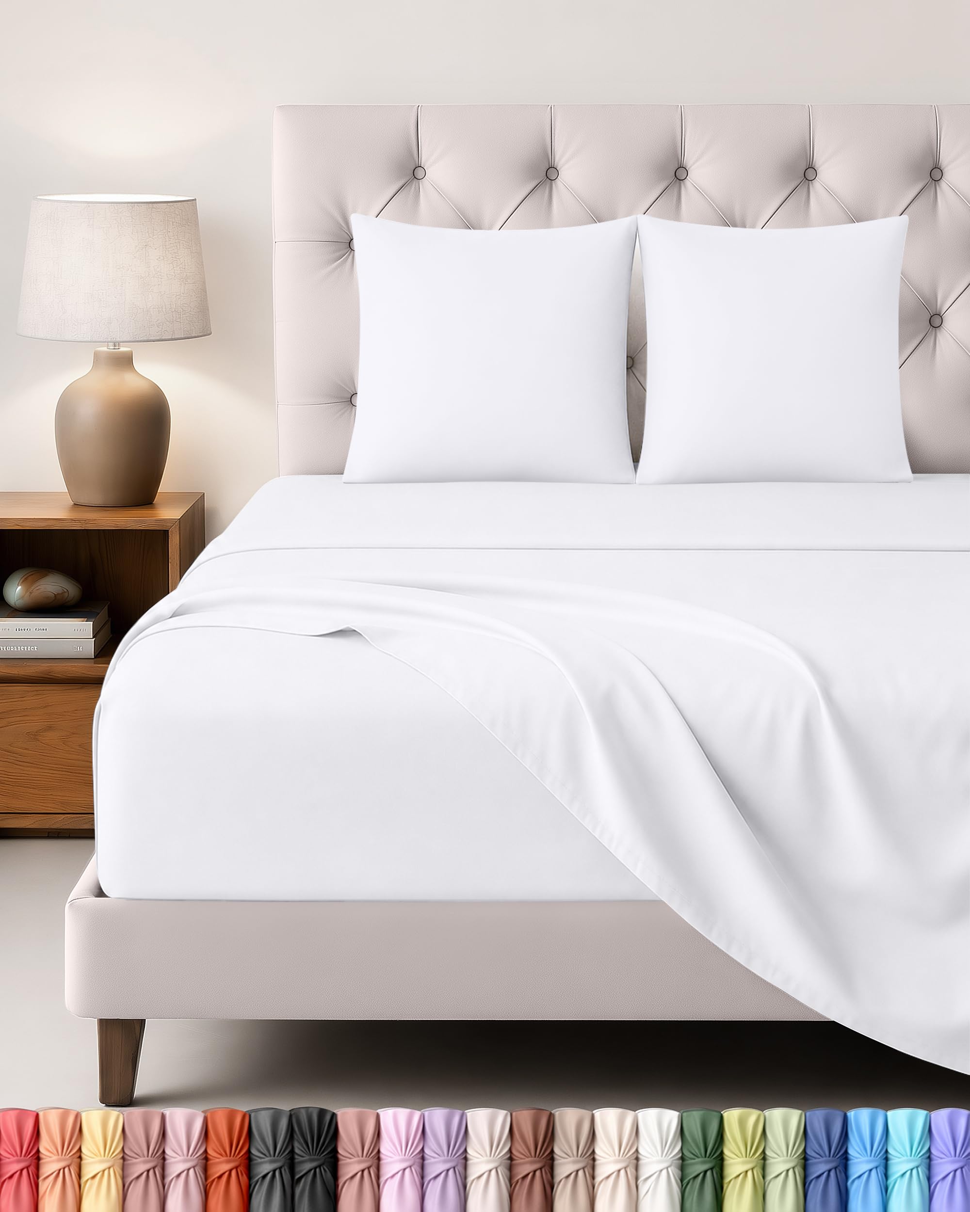 Utopia Bedding Juego de Sabanas 4 Piezas, 160x200cm, Blanco
