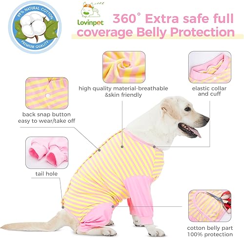 Miniatura 8 de LovinPet Traje de recuperación para perros grandes  Cobertura completa para perro grande, protector de heridas quirúrgicas, adecuado para heridas
