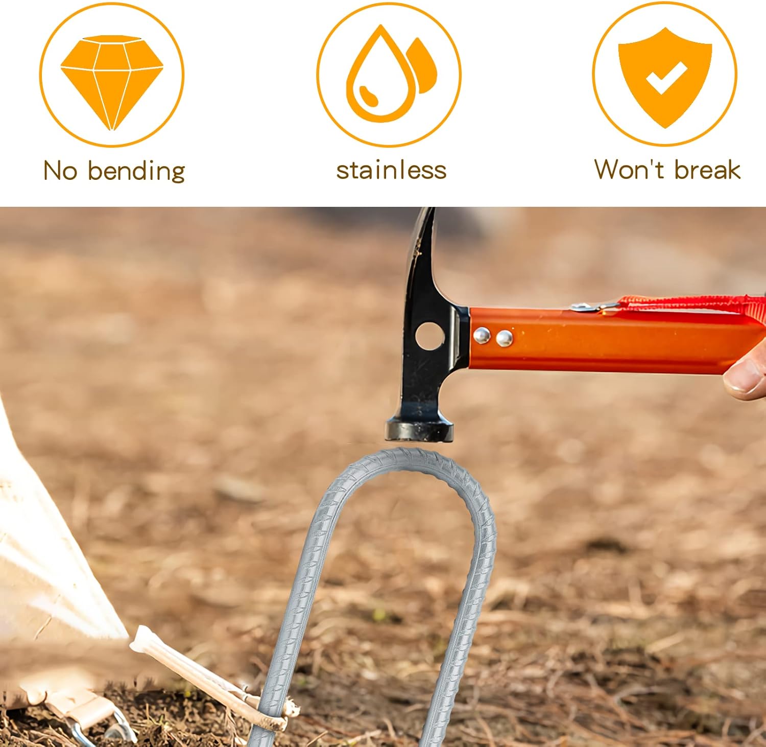 WiMas Heavy Duty Tent Pegs, UGround Spike Trampoline Ground Anchor