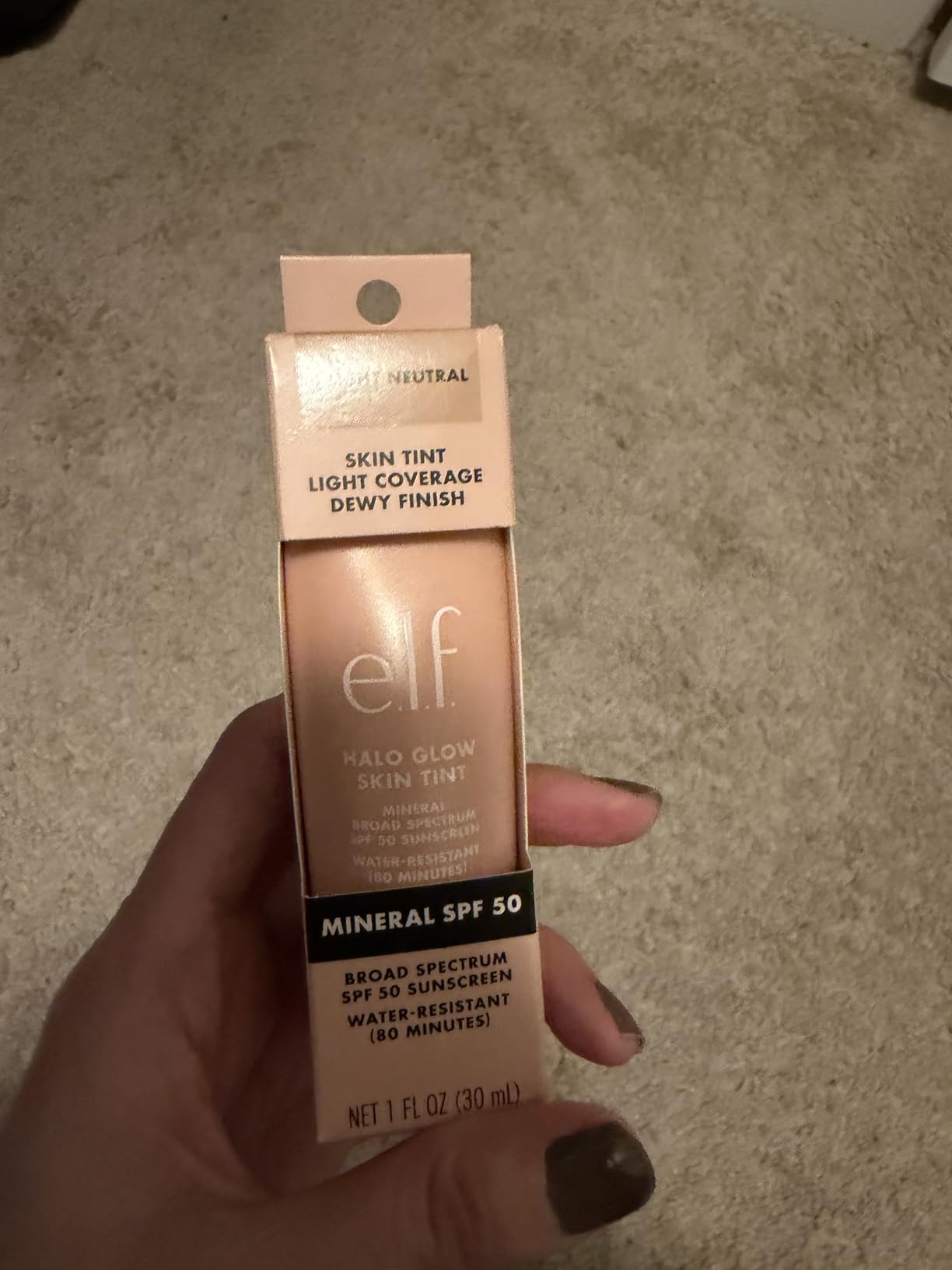 e.l.f. Halo Glow Skin Tint SPF 50, Tinted Moisturizer For Light, Buildable Coverage, Creates A Natural Glow, Vegan & Cruelty-Free, 1 Fair Neutral