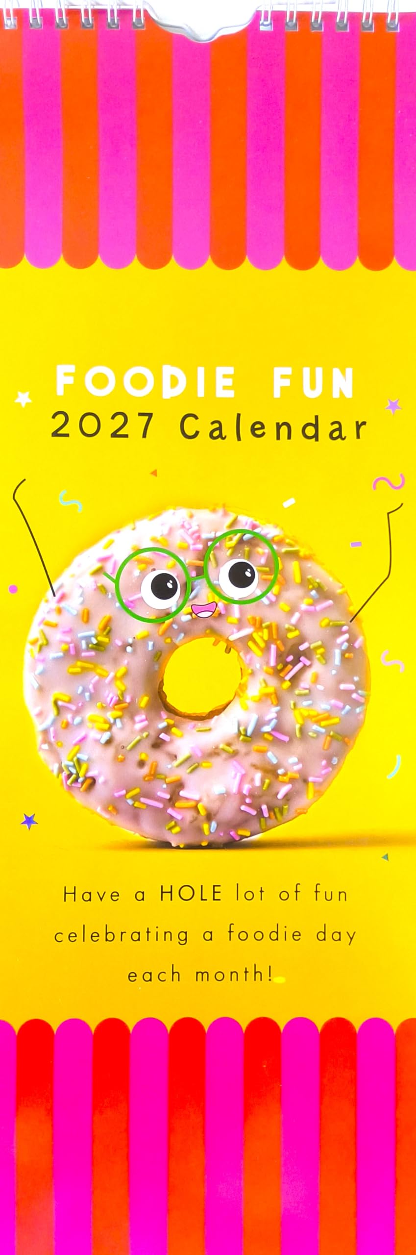 2027 Foodie Fun Slim Wall Calendar Pen Funny Humour National Food Days Home