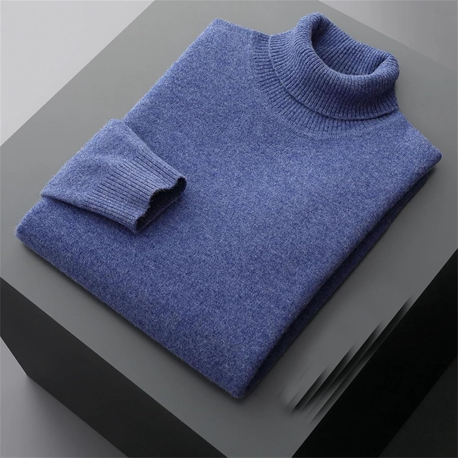 Men's Wool Turtleneck Sweater Winter Thickened Business Pullover Cashmere-Like Knit Top - Image 5