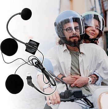 Helmet Headset Microphone | Communication System with Helmet Income Microphone, Waterproof Noise Cancelling 10 Pin Accessory, Perfect for Commuting or Cycling