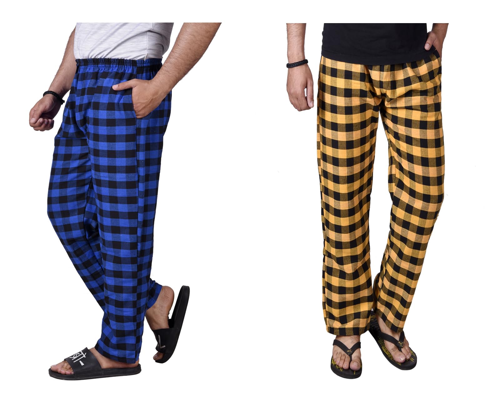 letz dezine Comfortable and Stylish Cotton Check Pyjama for Men - Stay Cozy All Day Night! Pack of 2, (Free Size, Multicolor LDS11463)-picture-27