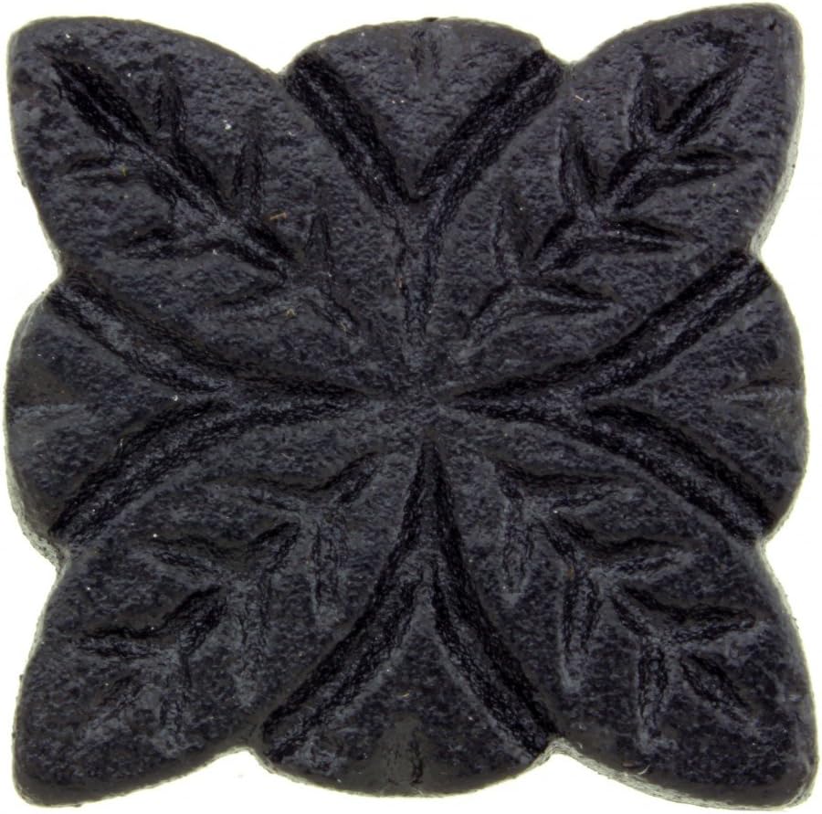 Renovators Supply Manufacturing Flower Cabinet Hardware Iron Cabinet Knob Black Pack of 2