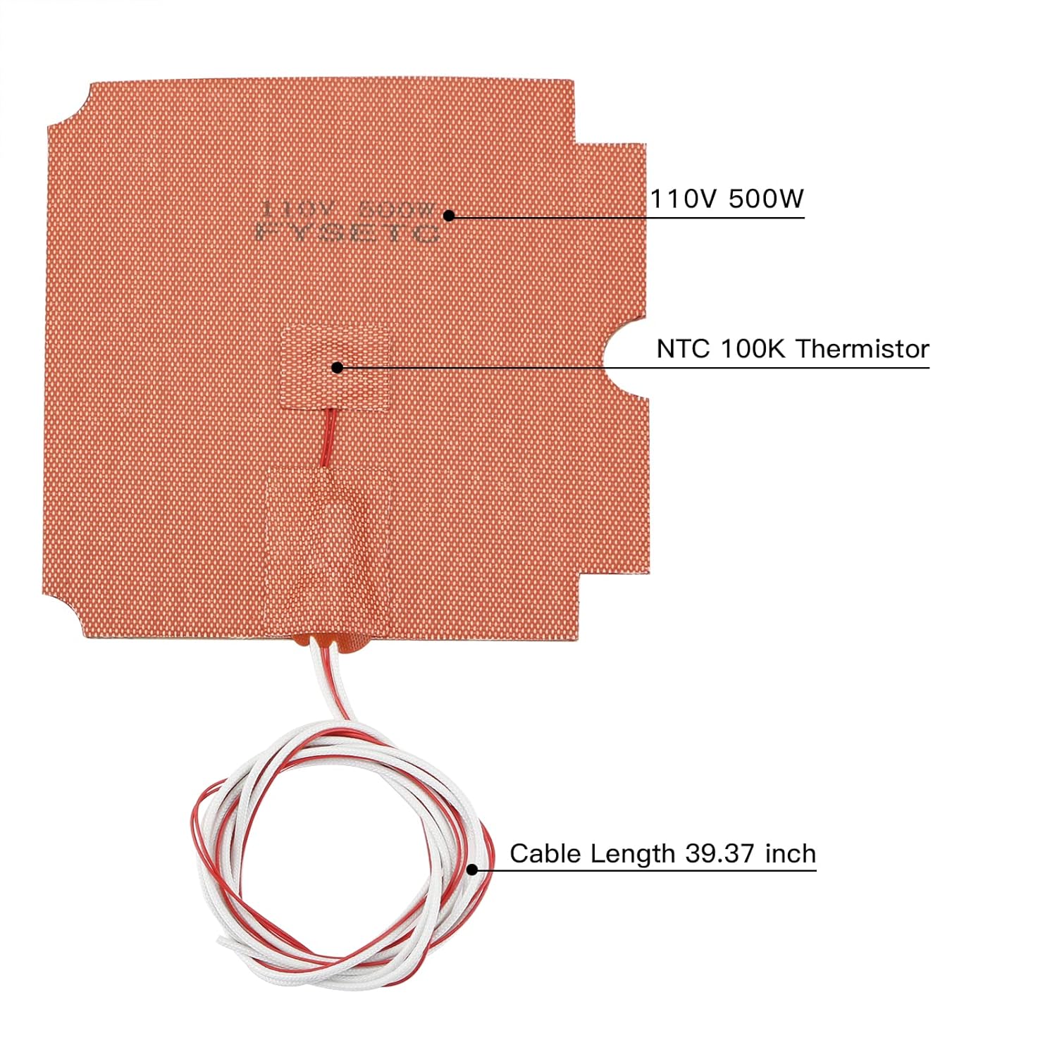 Review Imdinnogo BCZAMD 110V 500W Silicone Heating Pad 170 X 170mm Rubber Heater Mat with NTC