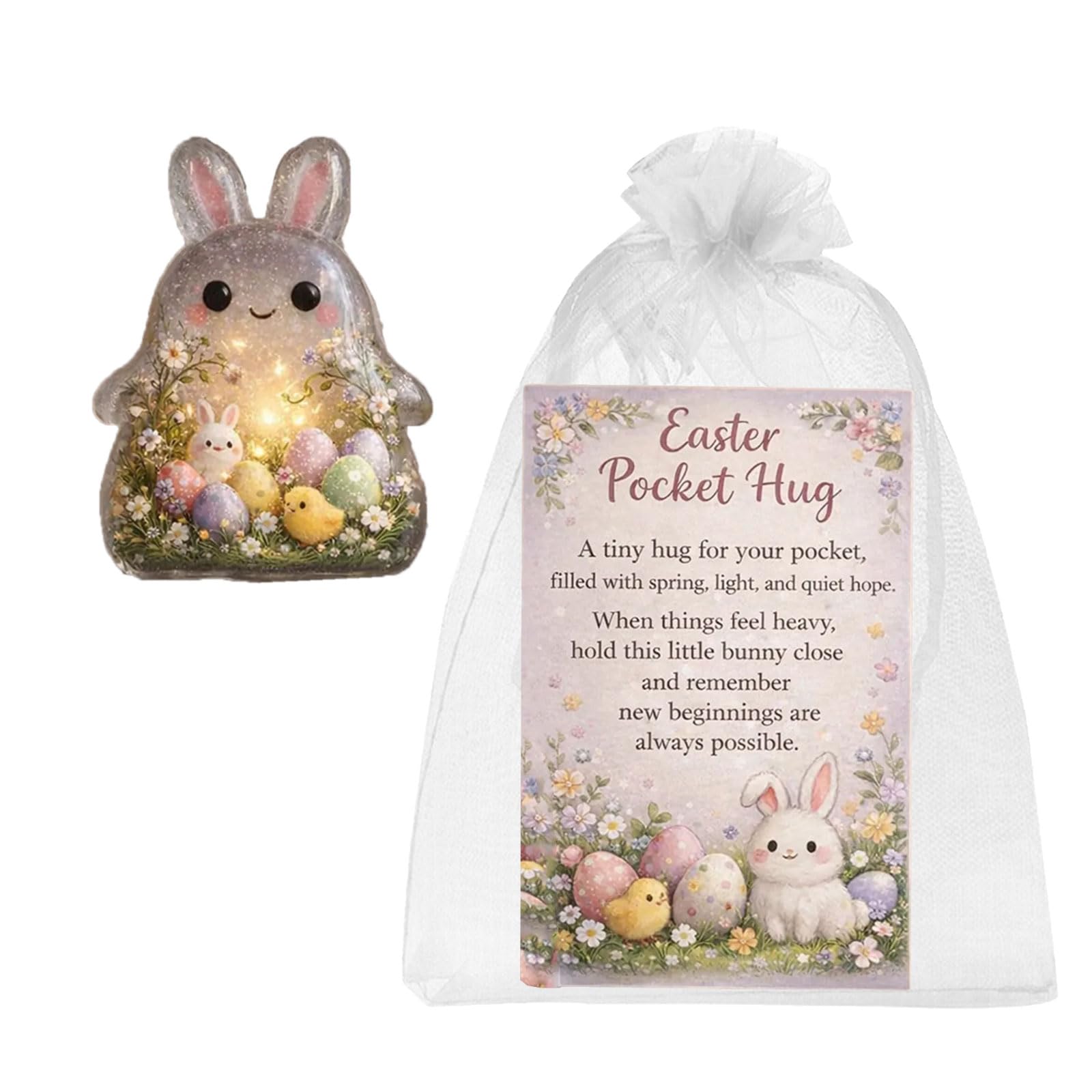 HZBB Themed Affection Cards and Acrylic Hare Charm for Greeting Message Gift Giving and Festival Celebration Easter Pocket Card