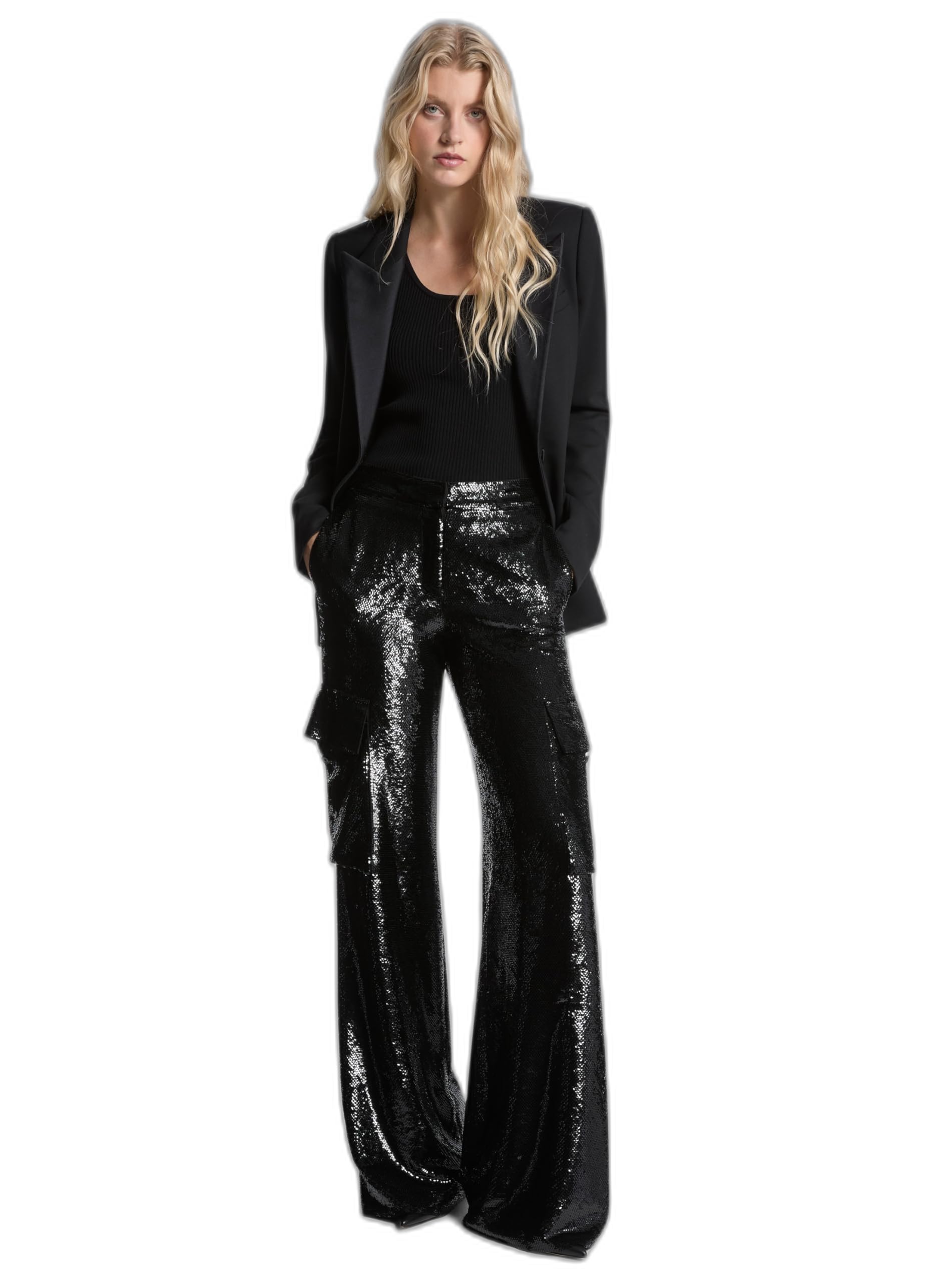 Michael Kors Womens Sequin Cargo Pants
