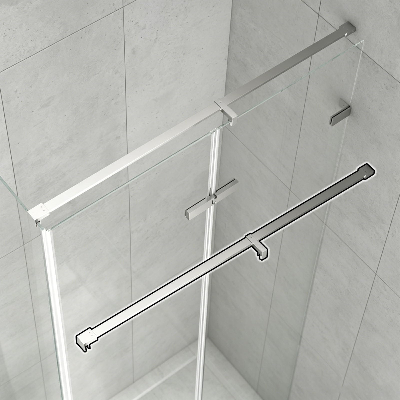 Barre support douche argent 1.5m pour sublimer une salle de bain