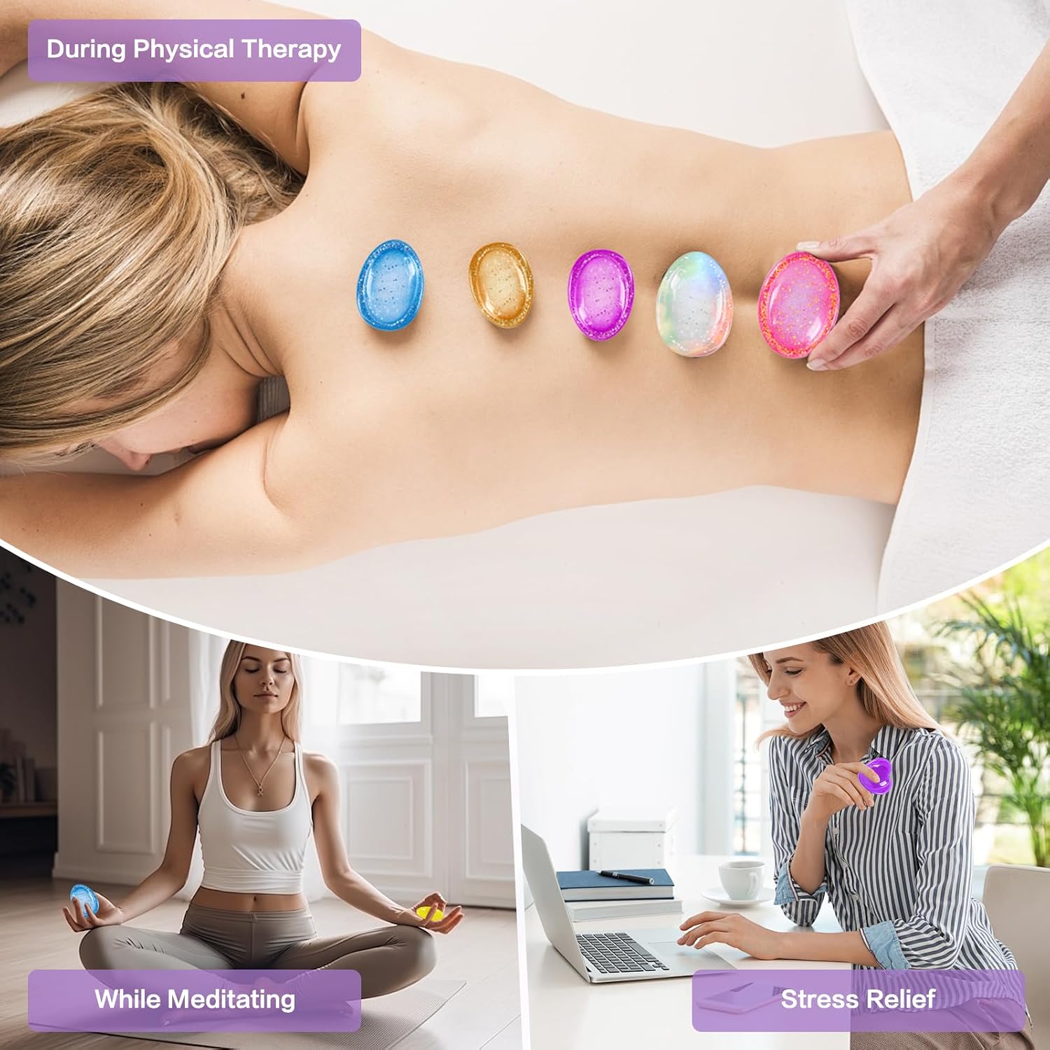 2 Pack DIY Thumb Worry Stone Resin Mold Set, 4 Designs Resin Casting Mold for Pocket Comfort Stones, Epoxy Mold for Anxiety Relief, Meditation, Reiki Healing, DIY Stress Relief Crafts