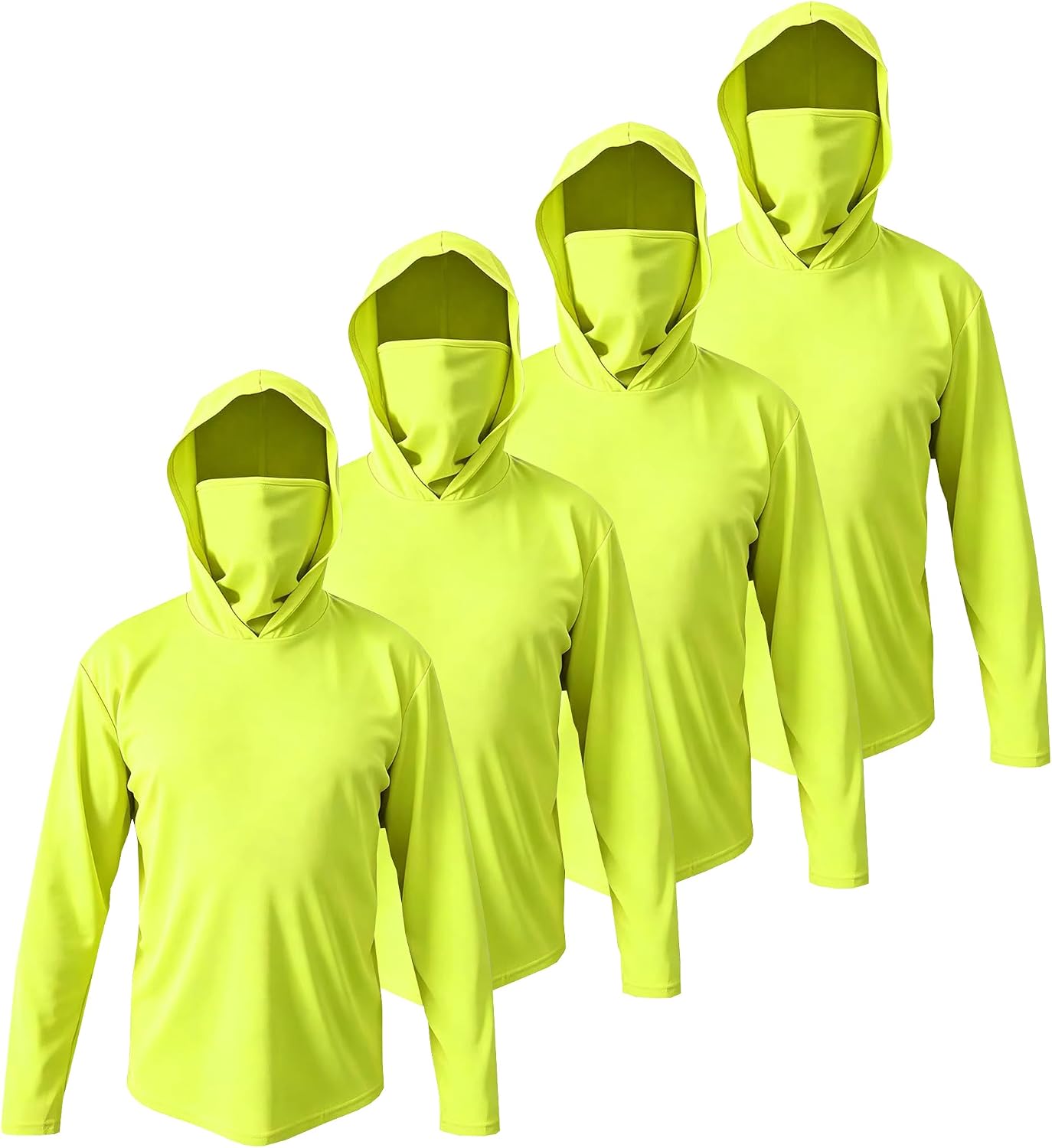 Men's UPF 50+ Sun Protection Breathable Long Sleeve Workout T Shirts Lightweight Hoodie Shirts with Mask