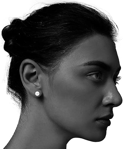 Miniatura 3 de JORA Aretes redondos de oro de 14 quilates con perlas cultivadas de agua dulce blanca para mujer, calidad AAAA