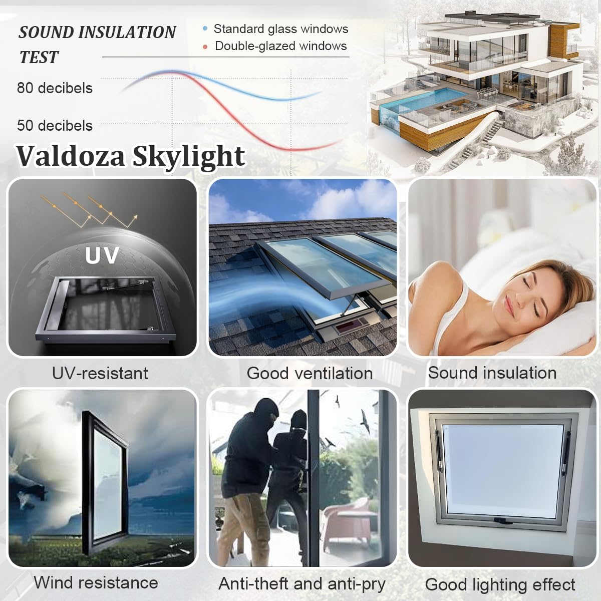 Customizable Skylight Roof Window for Homes - Aluminum Alloy Frame, Tempered Glass, Excellent Ventilation for Attics and Sun Rooms, Energy Efficient Design