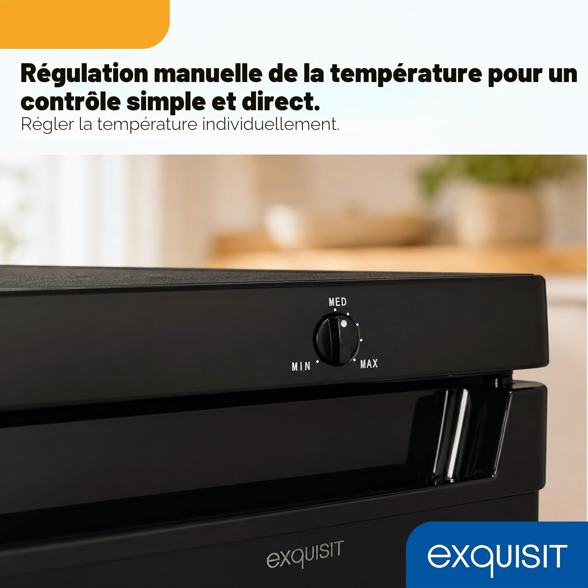 Exquisit Congélateur | Capacité utile de 91 l, classe énergétique E, bruit de 40 dB | Compartiment 4 étoiles, réglage manuel de la température, butée de porte interchangeable, 4 tiroirs | GS512-040E