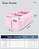 Organizador de baúl HOTOR - organizador de auto plegable para SUV y sedanes | organización de auto resistente para hombre y mujer, accesorios de auto, herramientas, artículos varios, rosa, 2 compartimentos, 21.3" x 12.6" x 10.6" 3