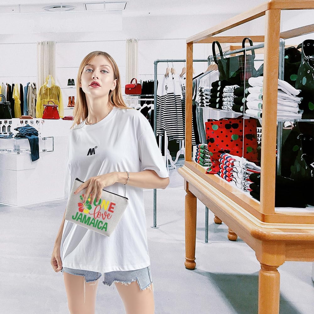 TGBJE One Love Jamaica Makeup Pouch Jamaica Gifts For Women Jamaica Vacation Cosmetic Bag Jamaican Souvenirs Travel Bag (Jamaica Bag) - Image 5