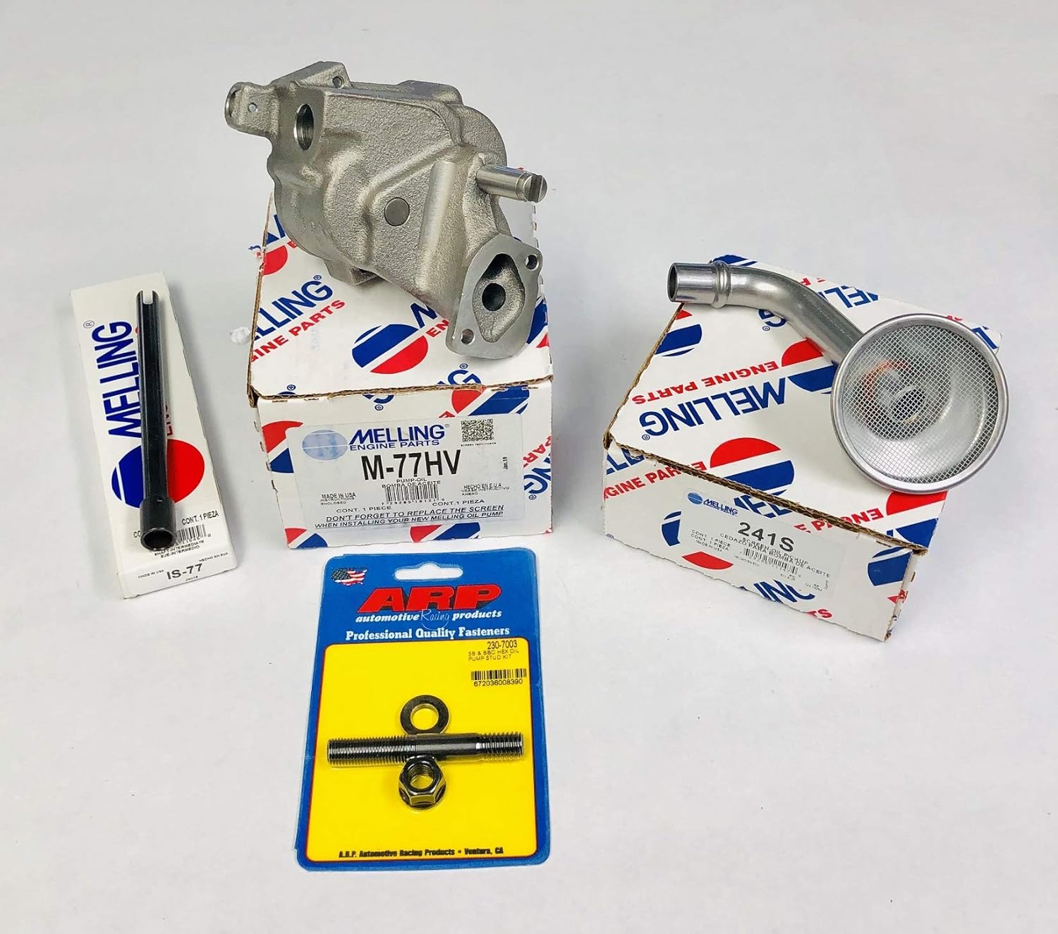 High Volume Oil Pump and stud, Screen & Drive Rod compatible with Chevy bb 366 396 402 427 454 496