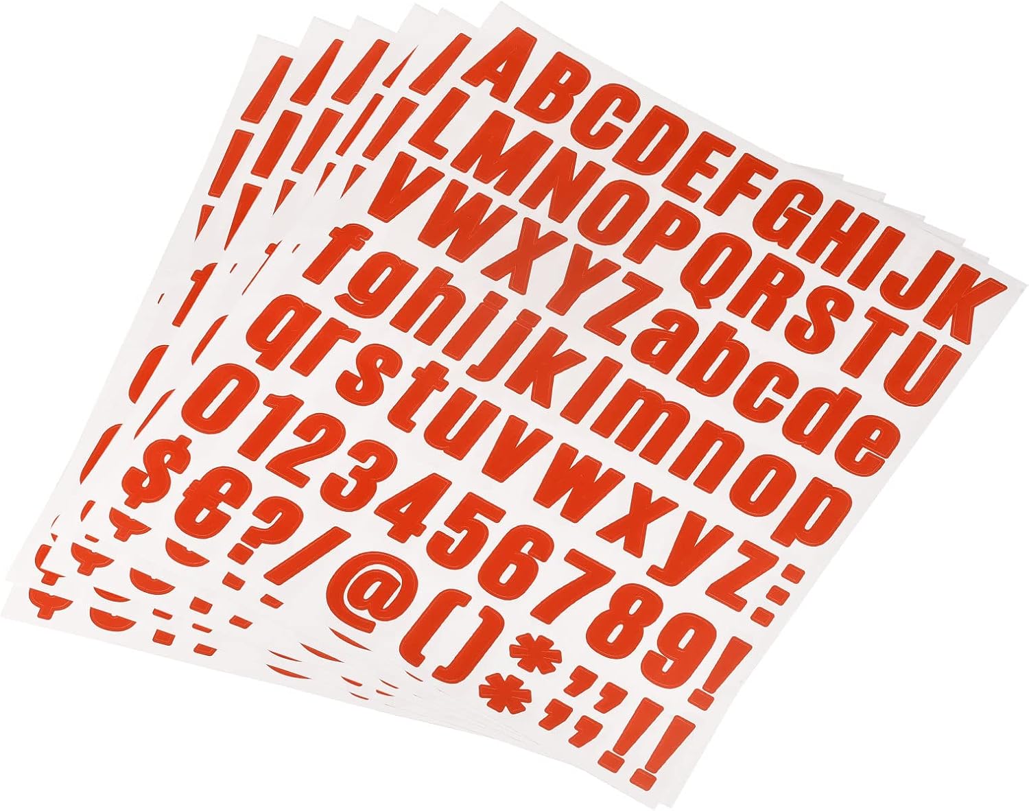 uxcell Letter Number Stickers Kit, 1 Inch Vinyl Self Adhesive Waterproof Alphabet Decals for Mailbox Address Sign DIY Crafts Card, 486 Pcs 6 Sheet Red