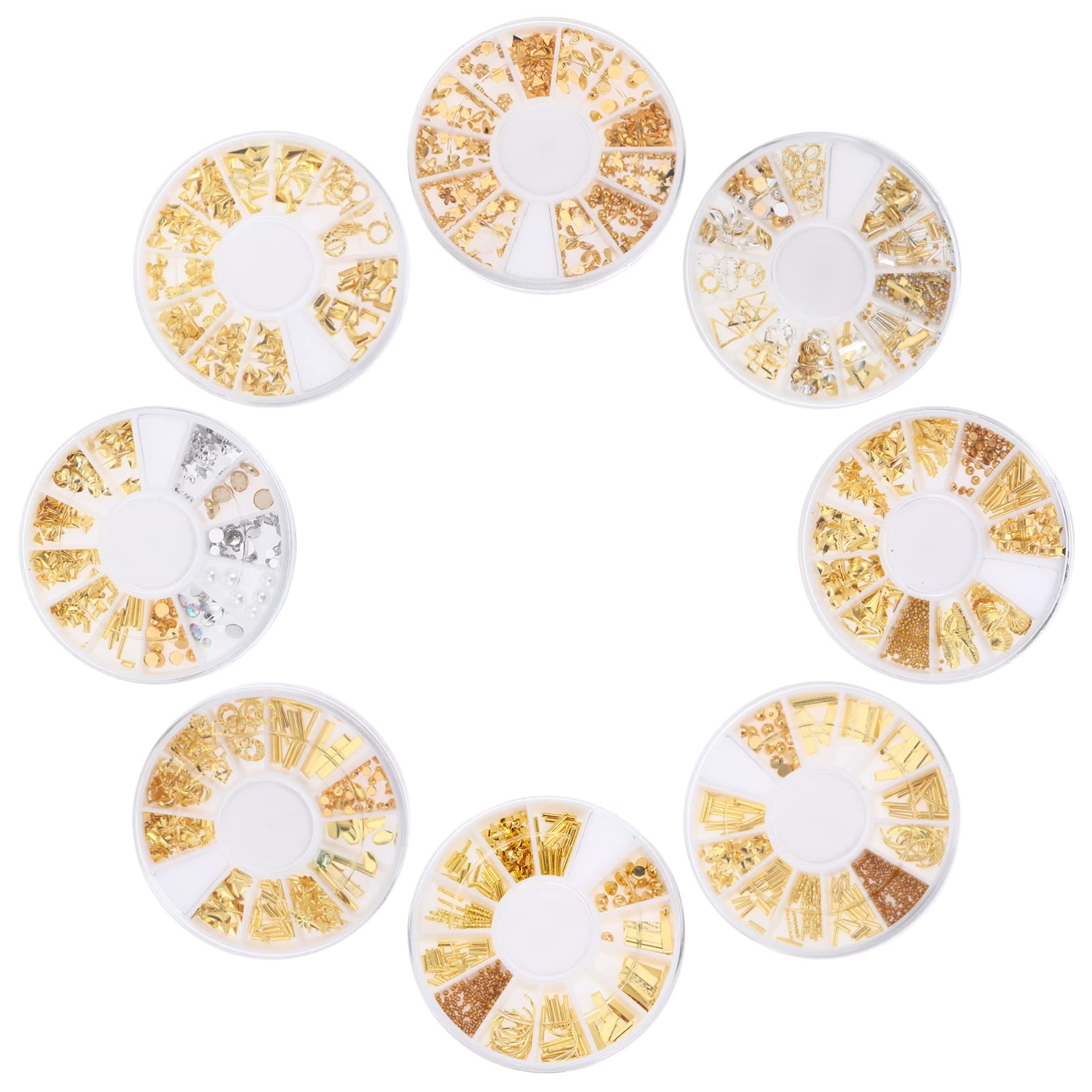 KALLORY 3sets Spiky Studs for Nails Jewelry Nail Art Decorations Manicure Set 8boxes*3